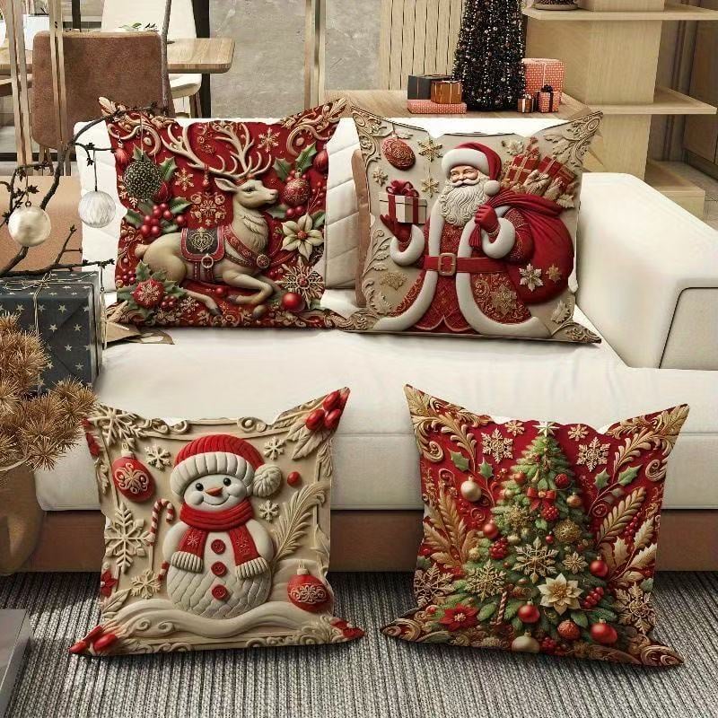 🎉 2D Christmas Pillow Cover Xmas Party Decoration 🎉