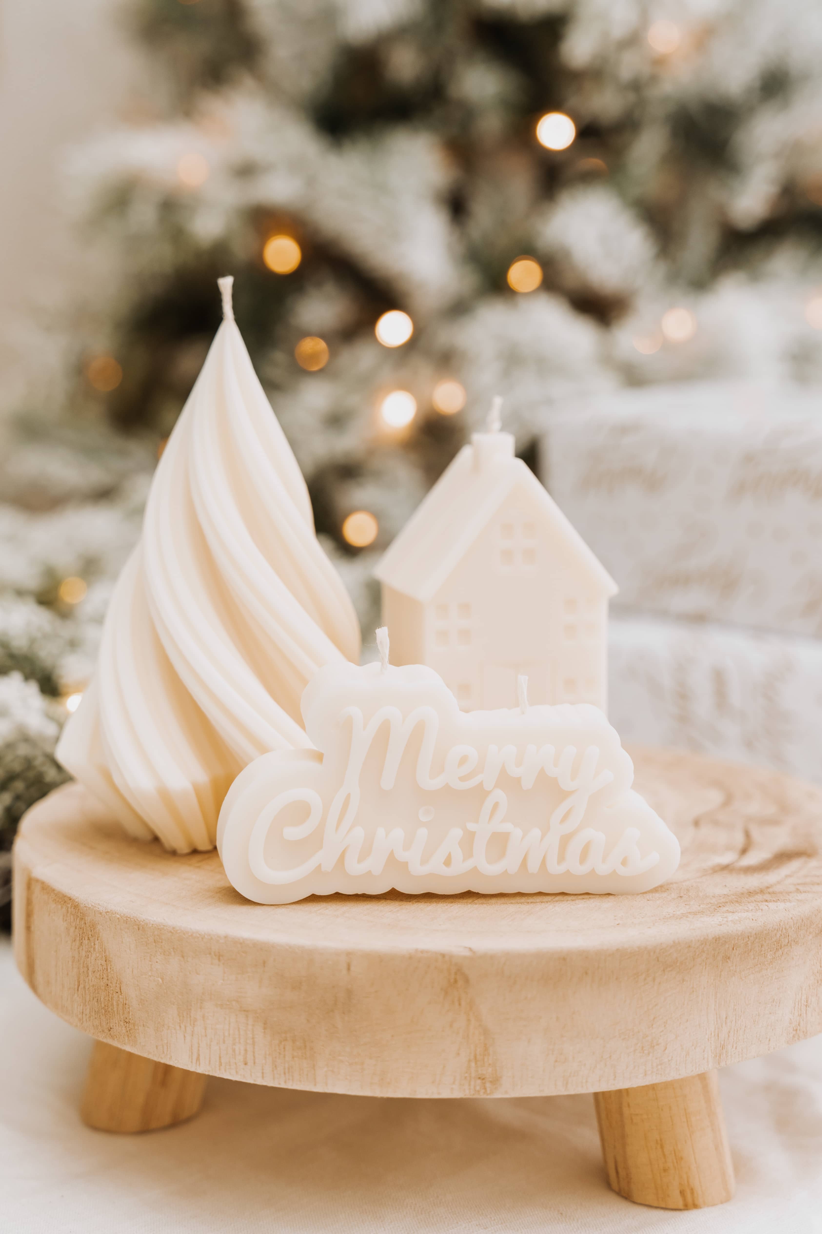 Christmas Retreat House Sculptural Candle