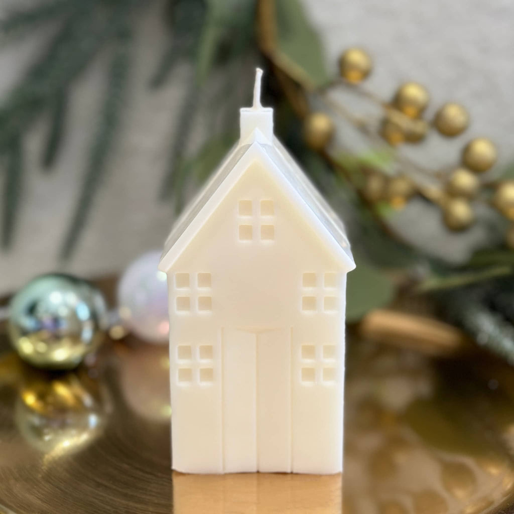 Christmas Retreat House Sculptural Candle