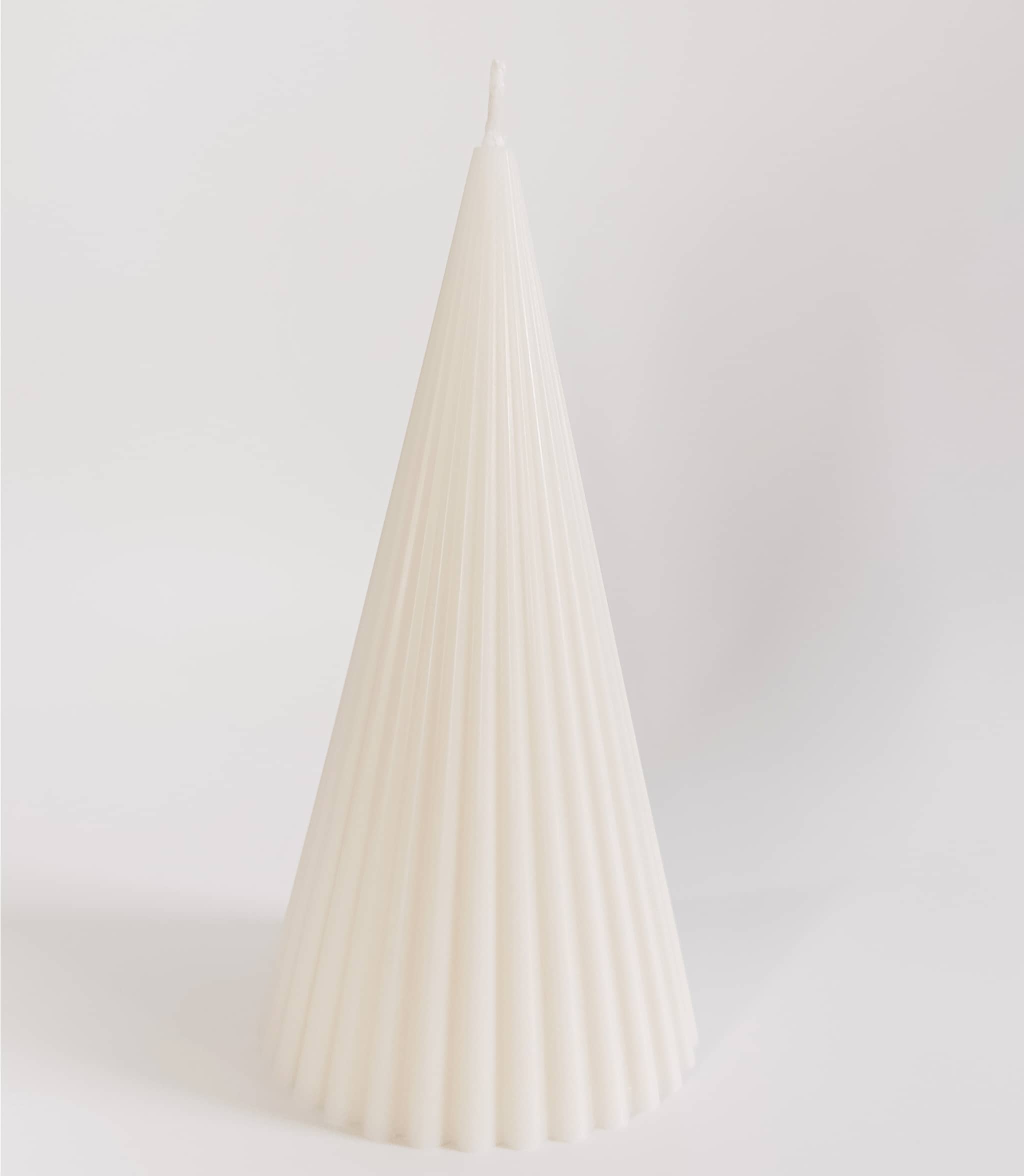 Ribbed Cone Tree Pillar Candle