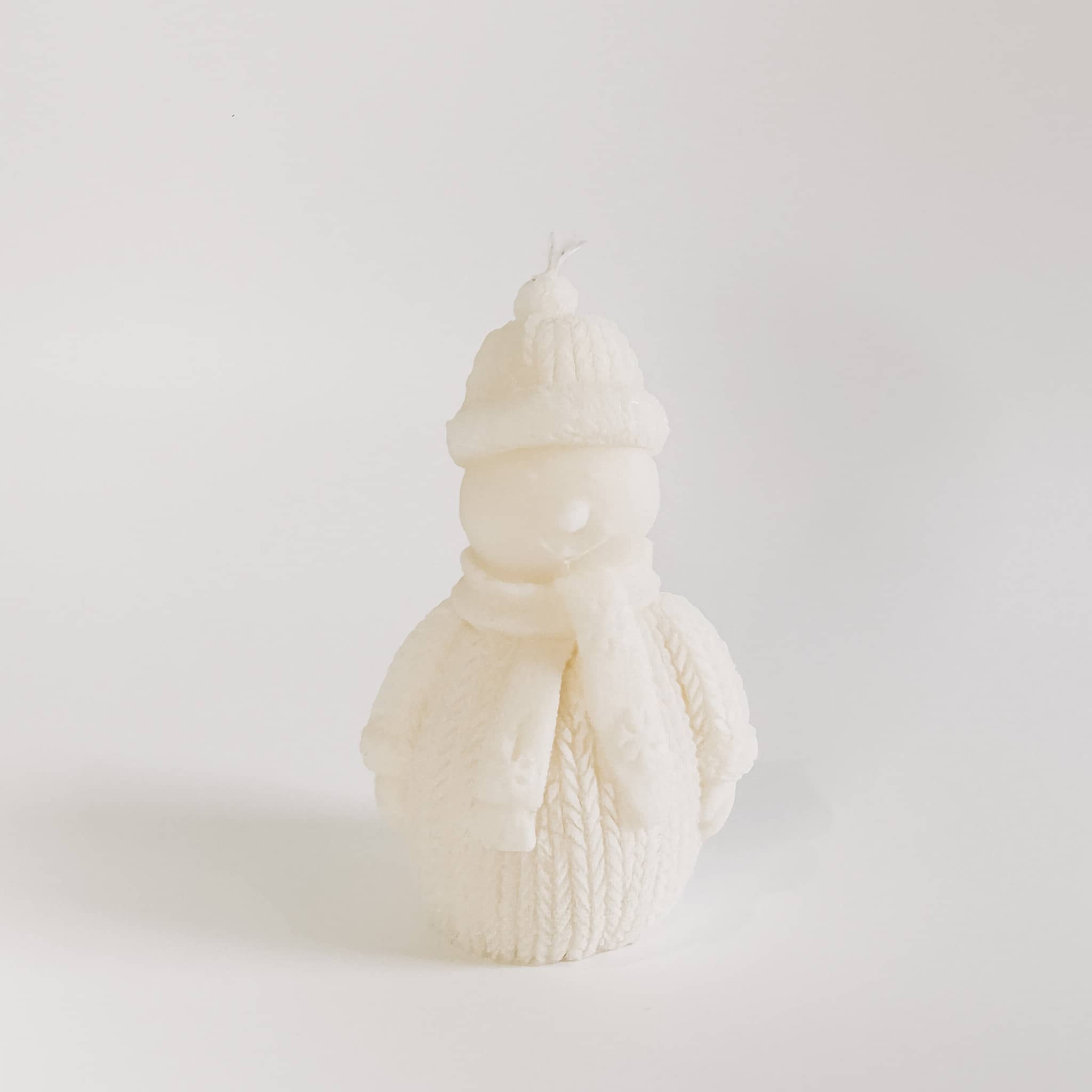Snowy Snowman Sculptural Candle