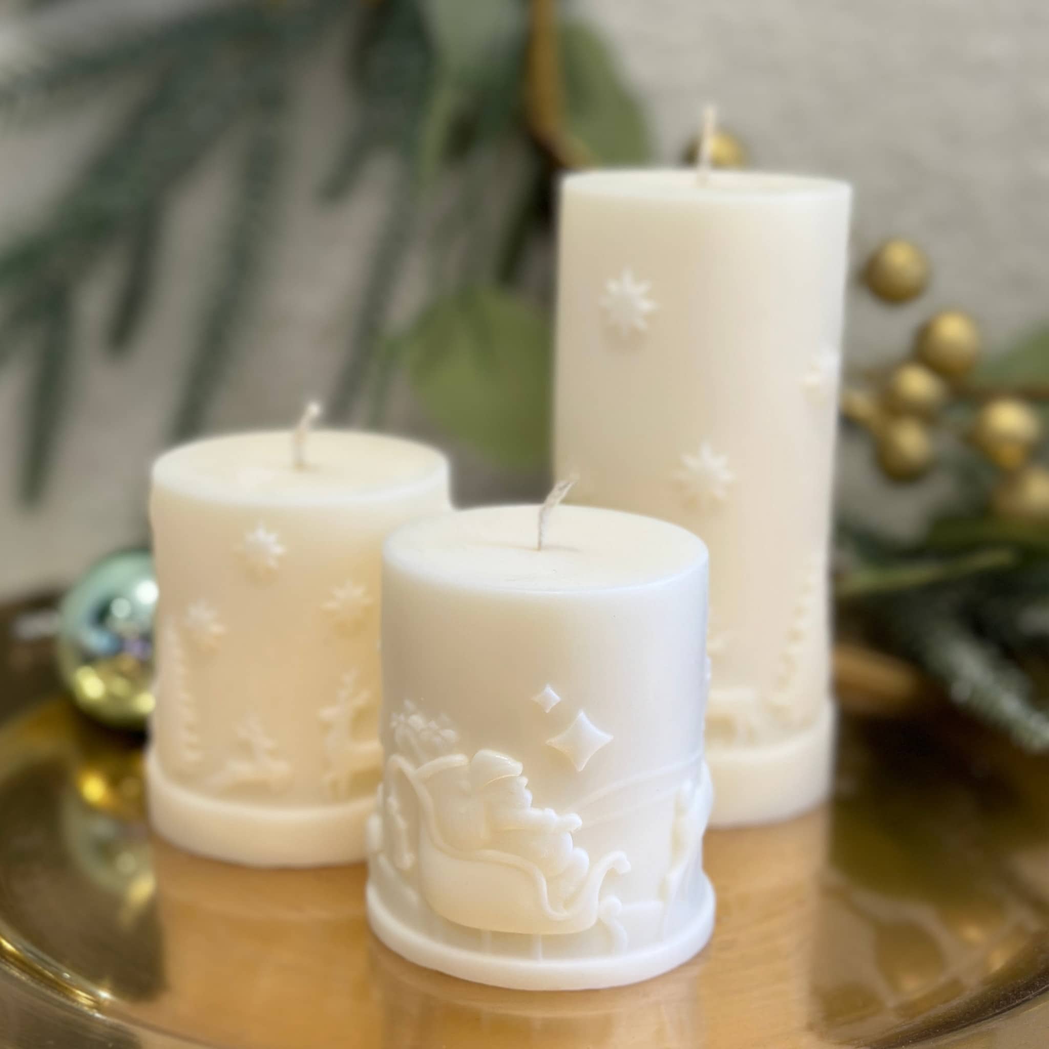 Christmas Santa Pillar Candle